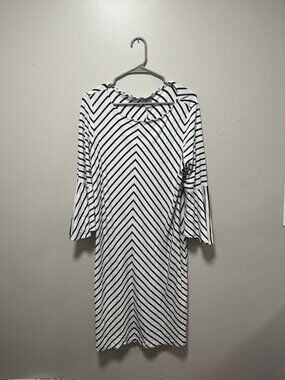 Chico’s Striped Dress – Size 2 - Classic Chic, Flattering Fit